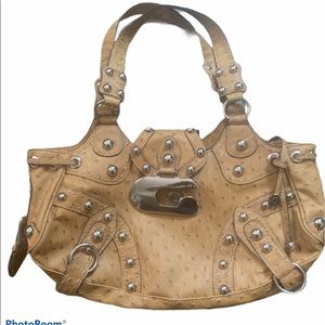 Guess Handbag Leather Beige.